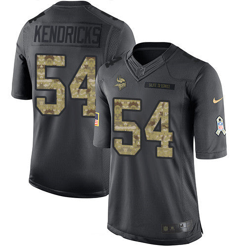 Mens Minnesota Vikings 54 Eric Kendricks Black Anthracite 2016 Salute To Service Stitched Nfl Nike Limited Jersey
