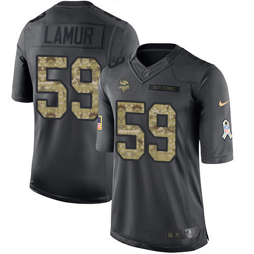 Mens Minnesota Vikings 59 Emmanuel Lamur Black Anthracite 2016 Salute To Service Stitched Nfl Nike Limited Jersey