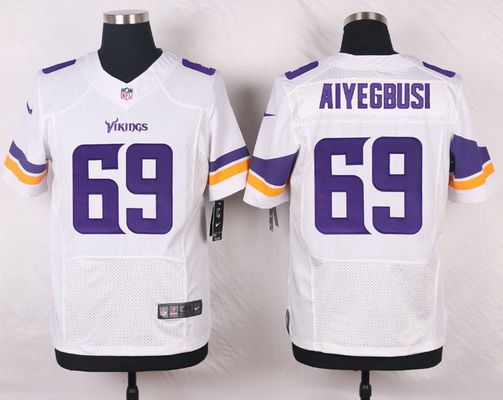 Mens Minnesota Vikings 69 Babatunde Aiyegbusi White Road Nfl Nike Elite Jersey
