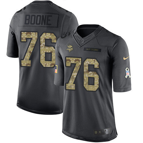 Mens Minnesota Vikings 76 Alex Boone Black Anthracite 2016 Salute To Service Stitched Nfl Nike Limited Jersey