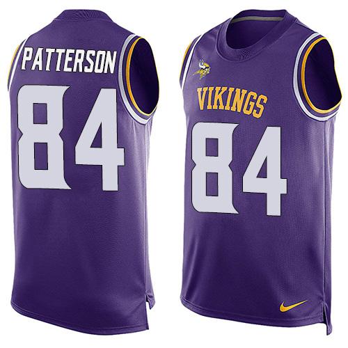 Mens Minnesota Vikings 84 Cordarrelle Patterson Purple Hot Pressing Player Name Number Nike Nfl Tank Top Jersey