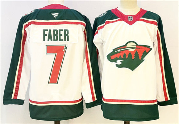 Men's Minnesota Wild #7 Brock Faber Jersey White 2025 25th Anniversary Stitched