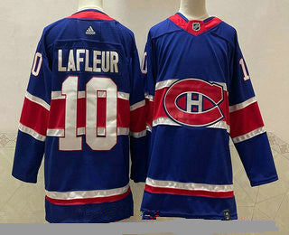 Mens Montreal Canadiens 10 Guy Lafleur Blue 2021 Retro Stitched Nhl Jersey