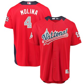 Mens National League 4 Yadier Molina Majestic Red 2018 Mlb All star Game Home Run Derby Player Jersey