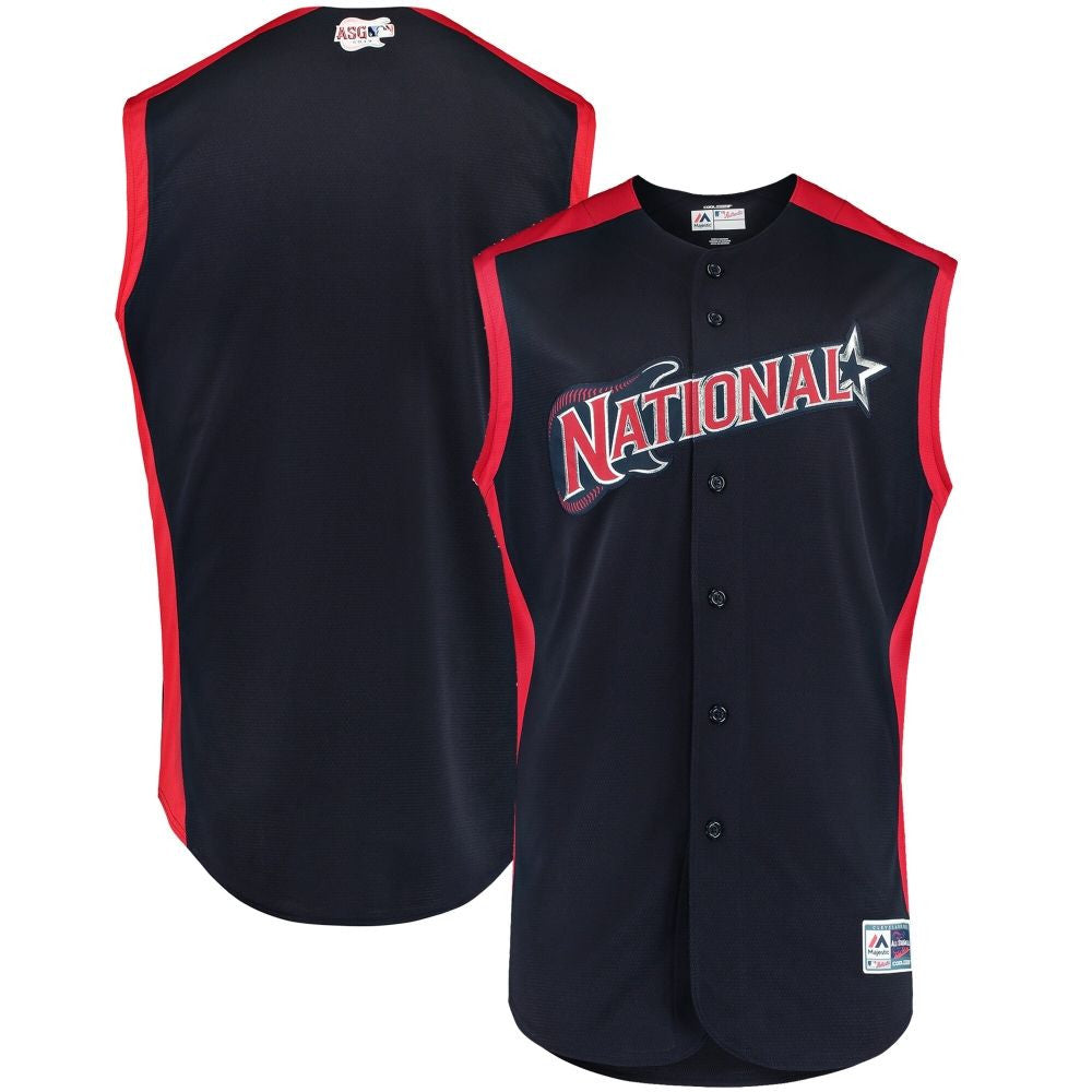 Mens National League Majestic Navy Red 2019 Mlb All Star Game Workout Team Jersey Gift For Fans
