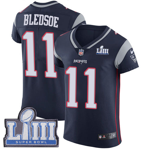 Mens New England Patriots 11 Drew Bledsoe Navy Blue Nike Nfl Home Vapor Untouchable Super Bowl Liii Bound Elite Jersey