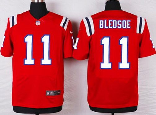 Mens New England Patriots 11 Drew Bledsoe Red Retired Player Nfl Nike Elite Jersey