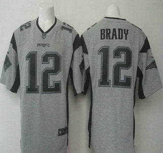 Mens New England Patriots 12 Tom Brady Nike Gray Gridiron 2015 Nfl Gray Limited Jersey