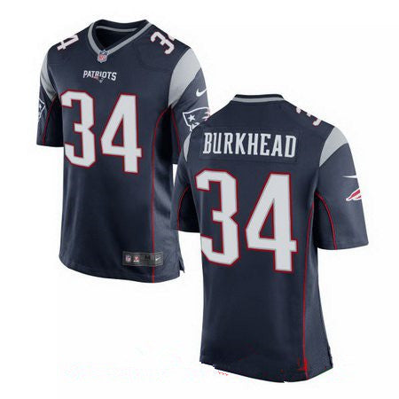 Mens New England Patriots 34 Rex Burkhead Navy Blue Team Color Stitched Nfl Nike Elite Jersey