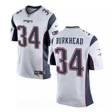 Mens New England Patriots 34 Rex Burkhead White Road Stitched Nfl Nike Elite Jersey