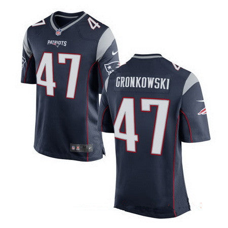 Mens New England Patriots 47 Glenn Gronkowski Navy Blue Team Color Stitched Nfl Nike Elite Jersey