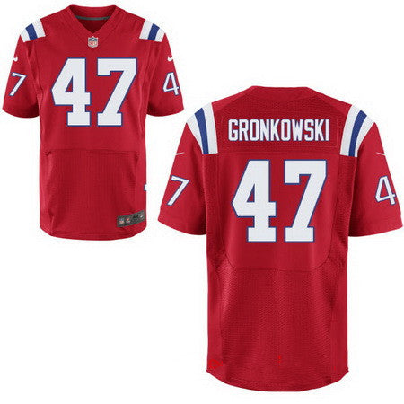 Mens New England Patriots 47 Glenn Gronkowski Red Alternate Stitched Nfl Nike Elite Jersey