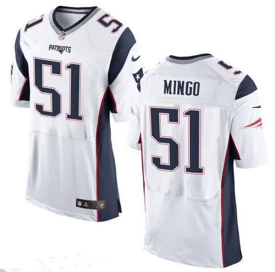 Mens New England Patriots 51 Barkevious Mingo New White Road Stitched Nfl Nike Elite Jersey