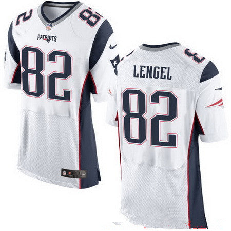 Mens New England Patriots 82 Matt Lengel White Road Stitched Nfl Nike Elite Jersey