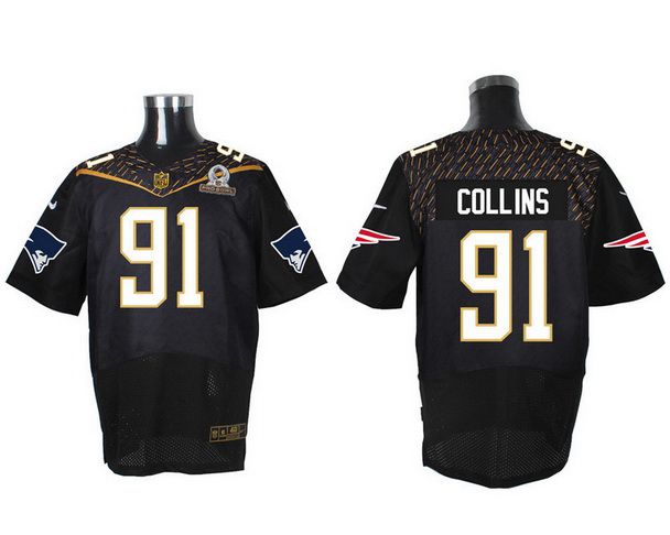 Mens New England Patriots 91 Jamie Collins Black 2016 Pro Bowl Nike Elite Jersey