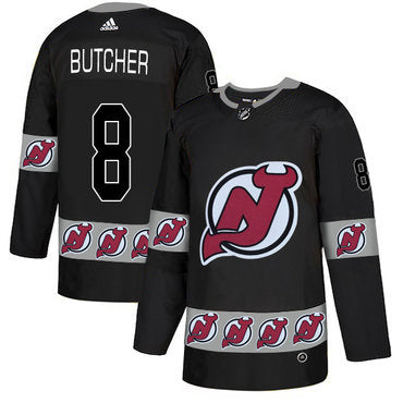 Mens New Jersey Devils 8 Will Butcher Black Team Logos Fashion Adidas Jersey