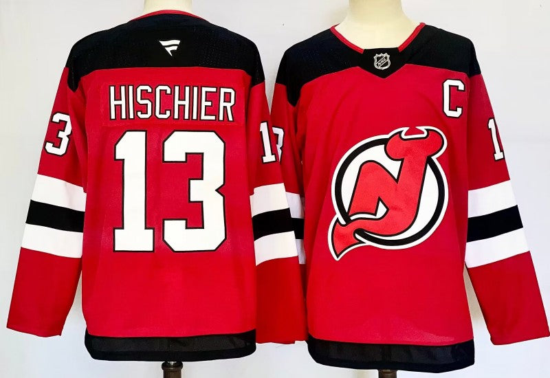 Men's New Jersey Devils #13 Nico Hischier Jersey Stitched Red