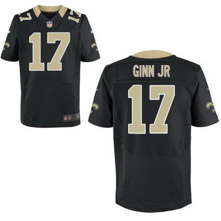 Mens New Orleans Saints 17 Ted Ginn Jr Black Team Color Stitched Nfl Nike Elite Jersey