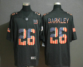 Mens New York Giants 26 Saquon Barkley 2019 Black Salute To Service Usa Flag Fashion Limited Jersey