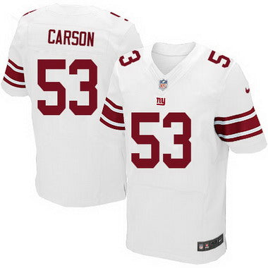 Mens New York Giants 53 Harry Carson White Road Nfl Nike Elite Jersey
