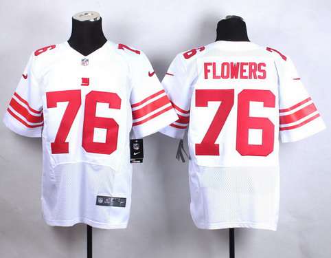 Mens New York Giants 76 Ereck Flowers Nike White Elite Jersey