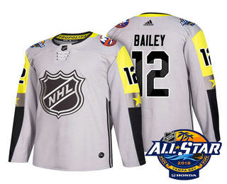 Mens New York Islanders 12 Josh Bailey Grey 2018 Nhl All star Stitched Ice Hockey Jersey