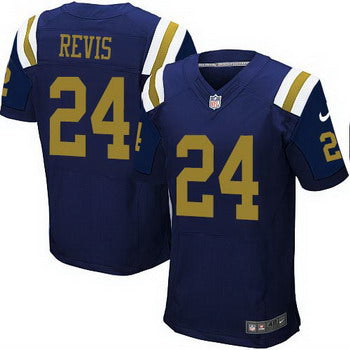 Mens New York Jets 24 Darrelle Revis Navy Blue Alternate Nfl Nike Elite Jersey