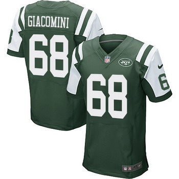 Mens New York Jets 68 Breno Giacomini Green Team Color Nfl Nike Elite Jersey