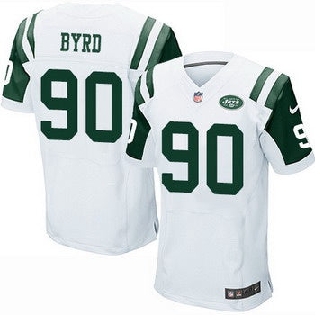 Mens New York Jets 90 Dennis Byrd White Road Nfl Nike Elite Jersey