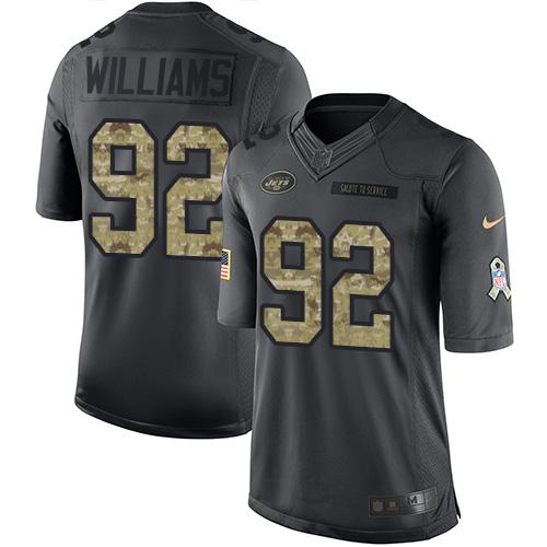 Mens New York Jets 92 Leonard Williams Black Anthracite 2016 Salute To Service Stitched Nfl Nike Limited Jersey