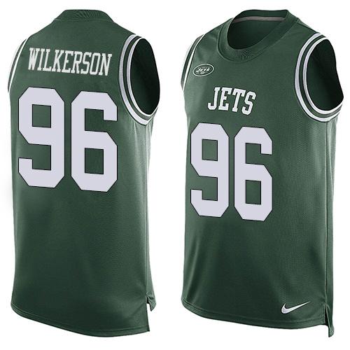 Mens New York Jets 96 Muhammad Wilkerson Green Hot Pressing Player Name Number Nike Nfl Tank Top Jersey