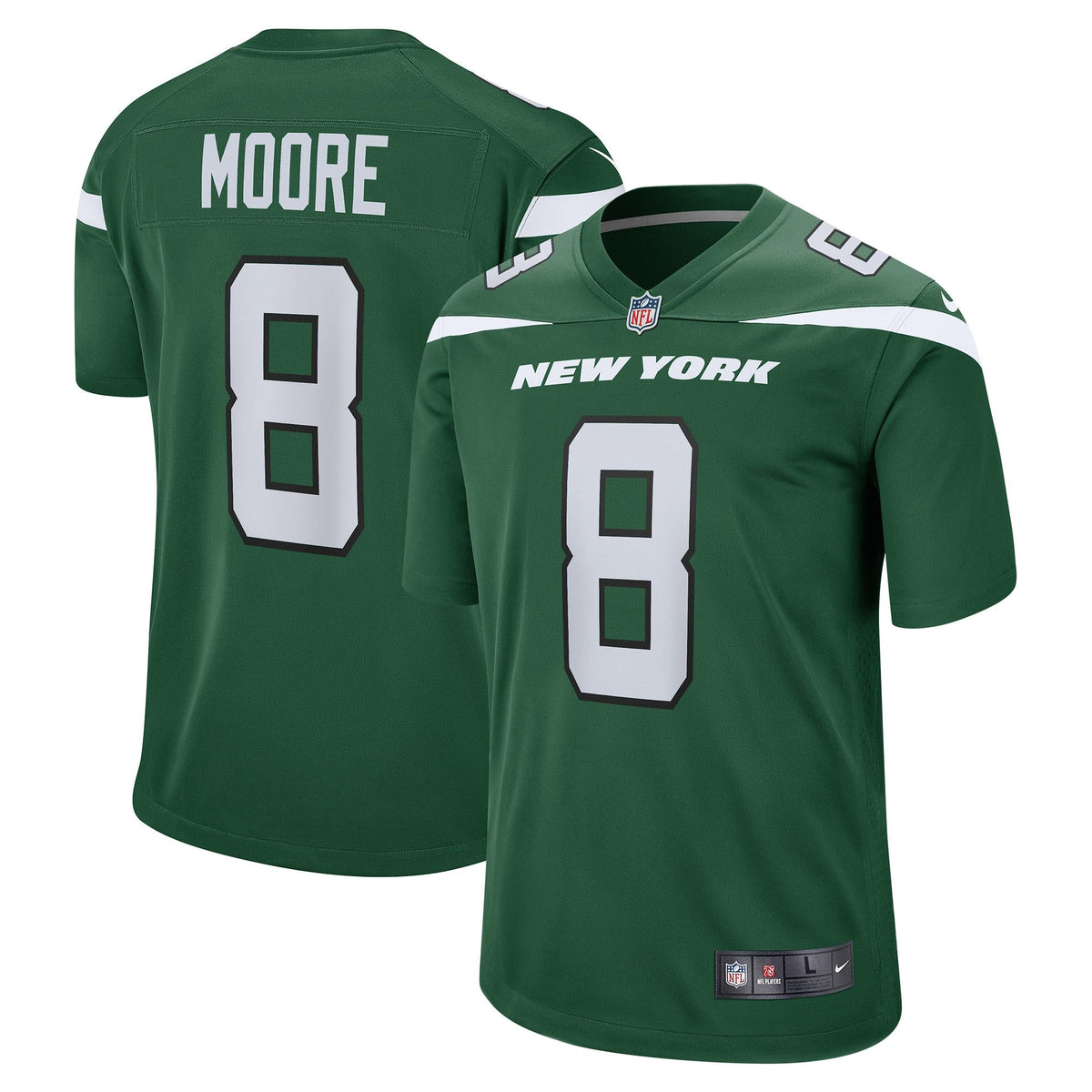 Mens New York Jets Elijah Moore Gotham Green 2021 Nfl Draft Pick Player Game Jersey Gift For New York Jets Fans