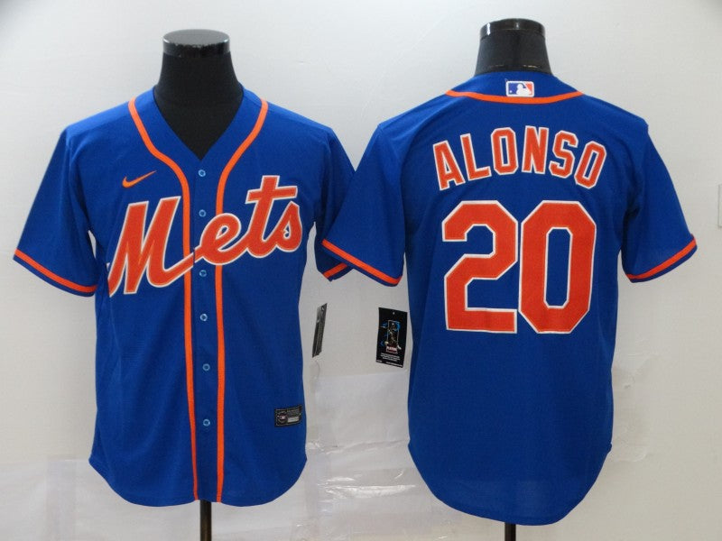 Mens New York Mets 20 Pete Alonso Blue Stitched Mlb Cool Base Nike Jersey