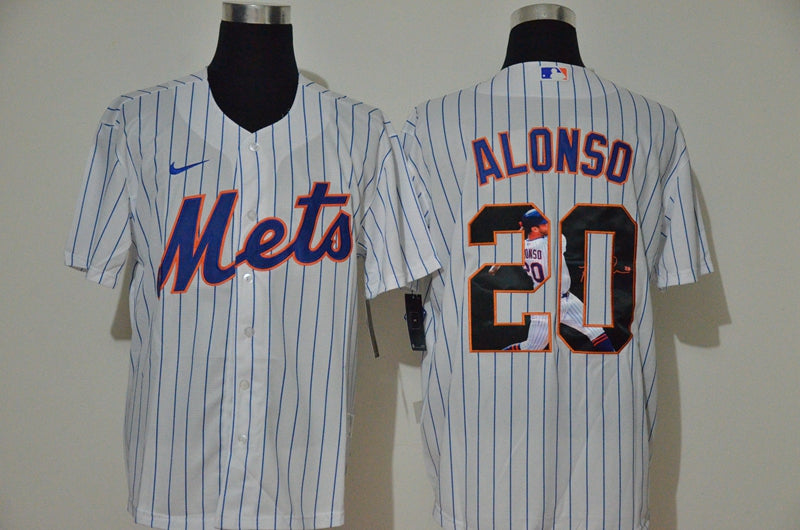 Mens New York Mets 20 Pete Alonso White Unforgettable Moment Stitched Fashion Mlb Cool Base Nike Jersey