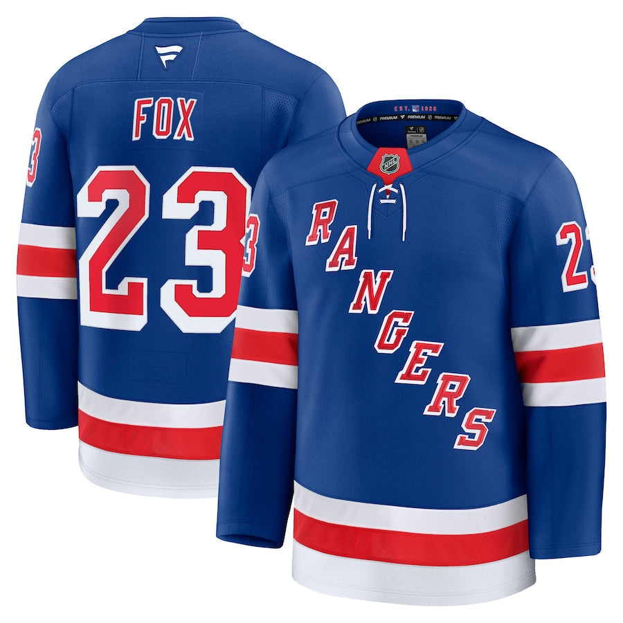 Men's New York Rangers #23 Adam Fox Home Premium Jersey Blue