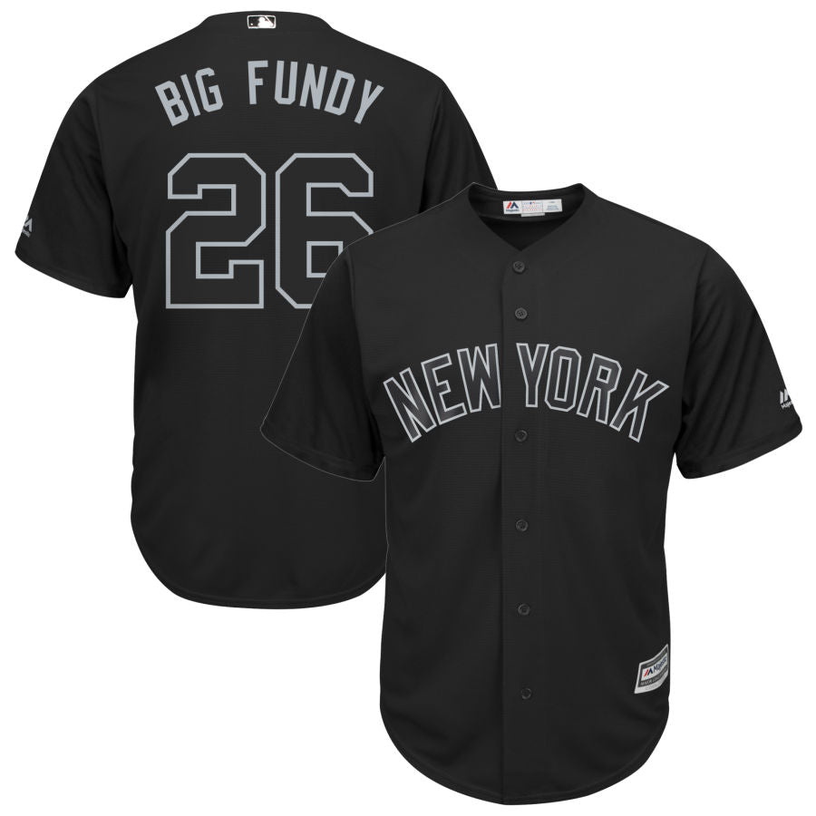 Mens New York Yankees 26 Dj Lemahieu Big Fundy Black 2019 Players Weekend Player Jersey