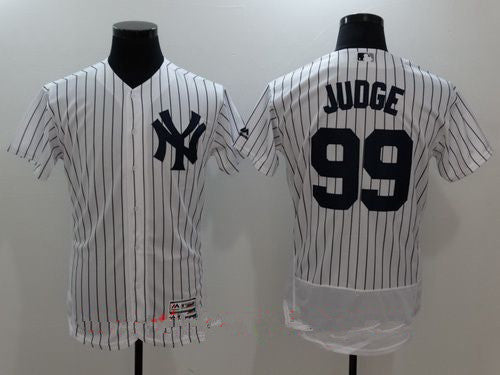 Mens New York Yankees 99 Aaron Judge White Home Name Stitched Mlb Majestic Flex Base Jersey