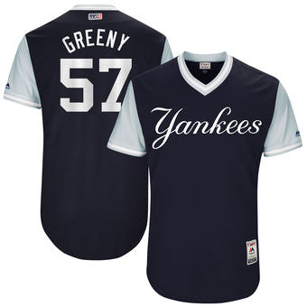 Mens New York Yankees Chad Green Greeny Majestic Navy 2017 Players Weekend Authentic Jersey