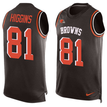 Mens Nike Cleveland Browns 81 Rashard Higgins Limited Brown Player Name Number Tank Top Nfl Jersey