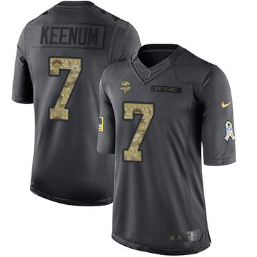 Mens Nike Minnesota Vikings 7 Case Keenum Limited Black 2016 Salute To Service Nfl Jersey