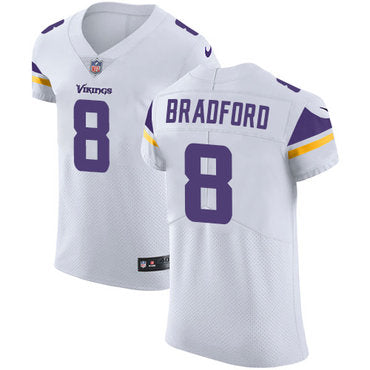 Mens Nike Minnesota Vikings 8 Sam Bradford White Stitched Nfl Vapor Untouchable Elite Jersey