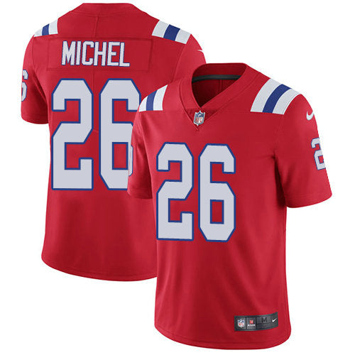 Mens Nike New England Patriots 26 Sony Michel Red Alternate Stitched Nfl Vapor Untouchable Limited Jersey