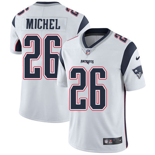 Mens Nike New England Patriots 26 Sony Michel White Stitched Nfl Vapor Untouchable Limited Jersey