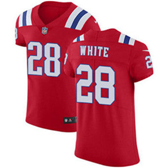 Mens Nike New England Patriots 28 James White Red Alternate Stitched Nfl Vapor Untouchable Elite Jersey