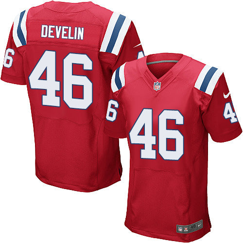 Mens Nike New England Patriots 46 James Develin Red Alternate Stitched Nfl Elite Jersey