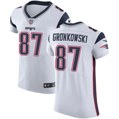 Mens Nike New England Patriots 87 Rob Gronkowski White Stitched Nfl Vapor Untouchable Elite Jersey