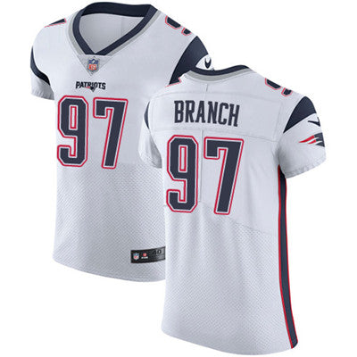 Mens Nike New England Patriots 97 Alan Branch White Stitched Nfl Vapor Untouchable Elite Jersey
