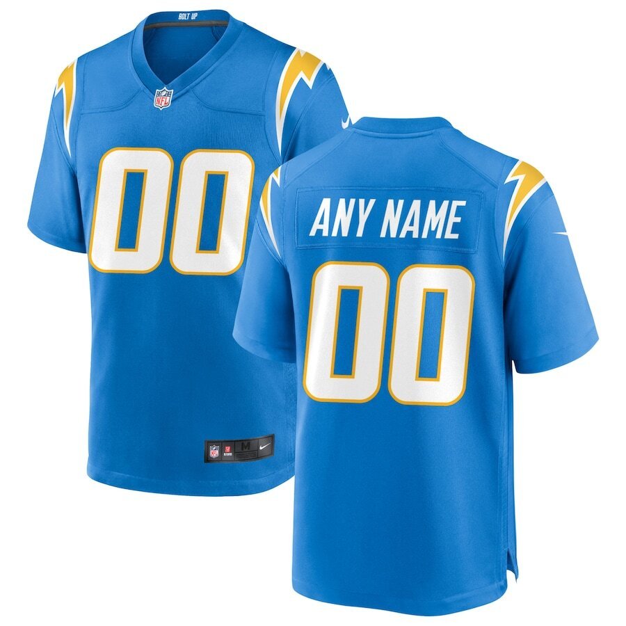 Mens Nike Powder Blue Los Angeles Chargers Custom Game Jersey