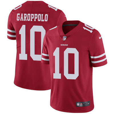 Mens Nike San Francisco 49ers 10 Jimmy Garoppolo Red Team Color Stitched Nfl Vapor Untouchable Limited Jersey