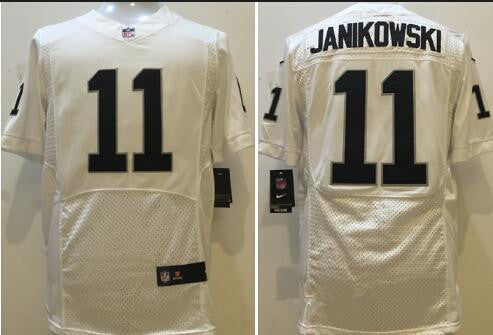 Mens Oakland Raiders 11 Sebastian Janikowski New White Road Stitched Nfl Nike Elite Jersey